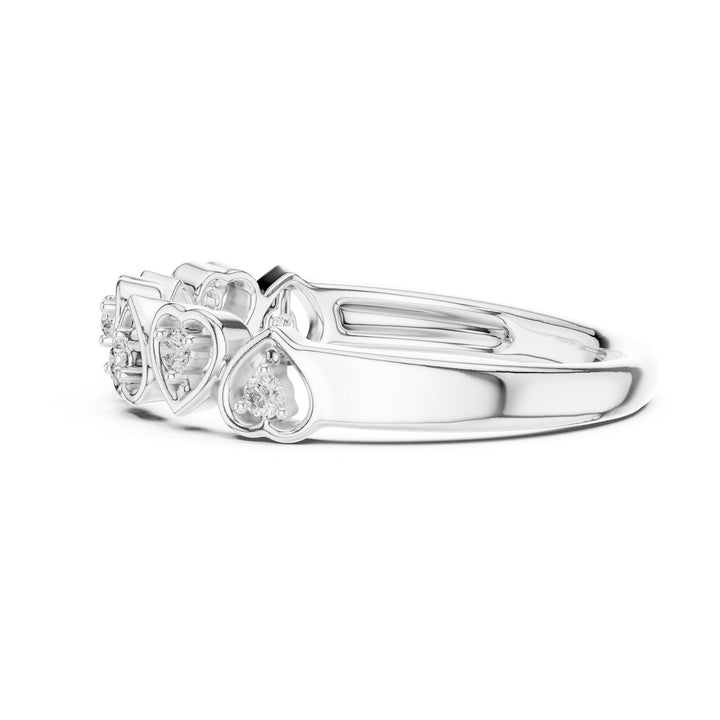 Round Cut Lab Grown Diamond Half Eternity Band, 0.10ct Total, Solid Gold