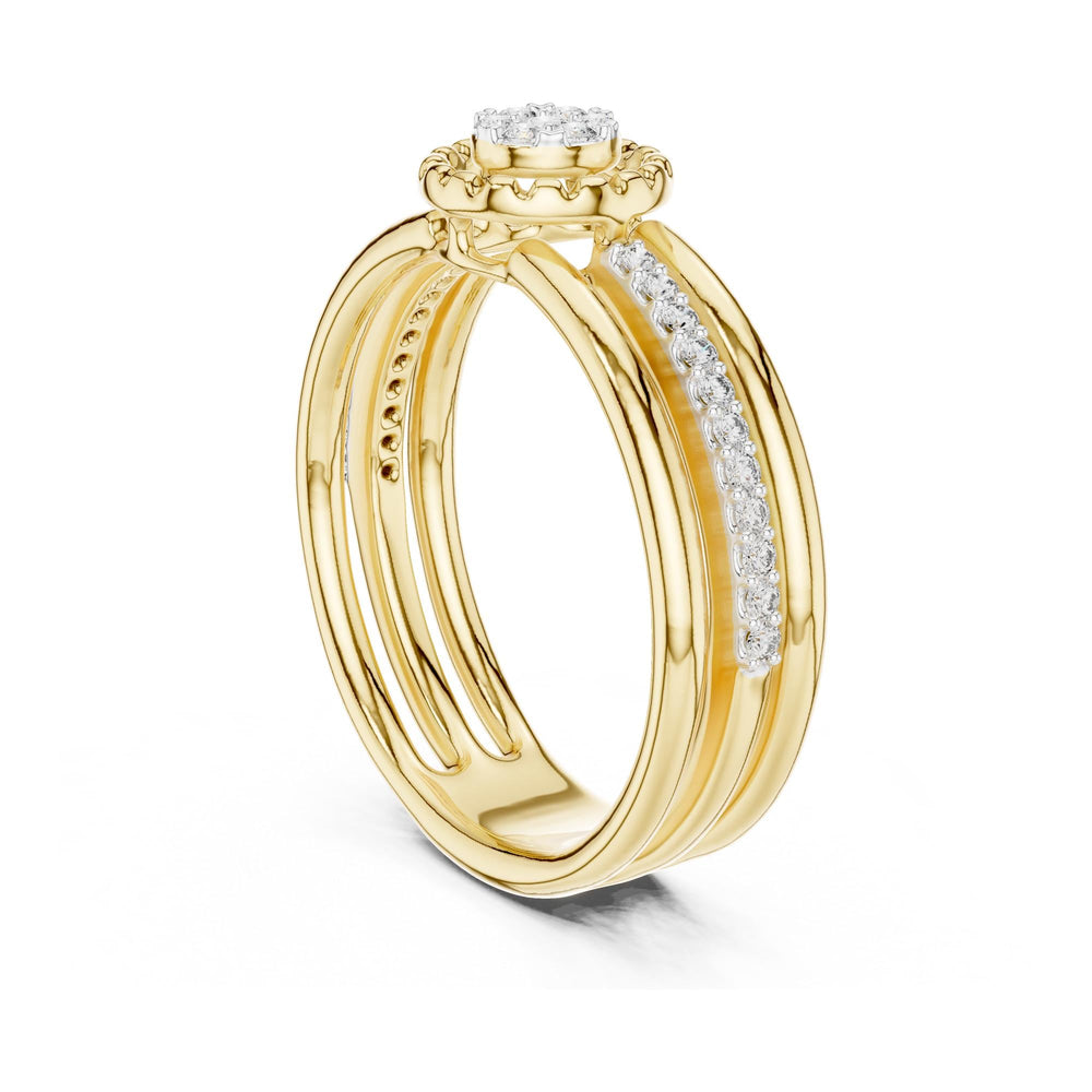 Round Cut Lab Grown Diamond Half Eternity Band, 0.19ct Total, Solid Gold
