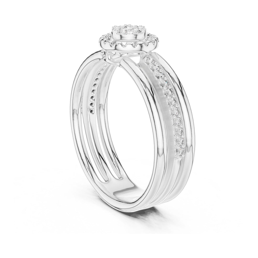 Round Cut Lab Grown Diamond Half Eternity Band, 0.19ct Total, Solid Gold