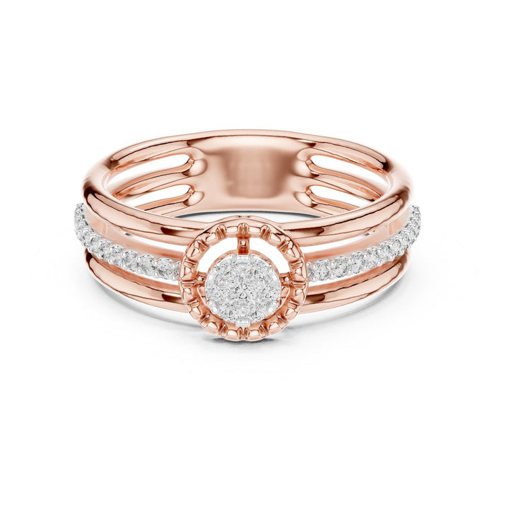 Round Cut Lab Grown Diamond Half Eternity Band, 0.19ct Total, Solid Gold