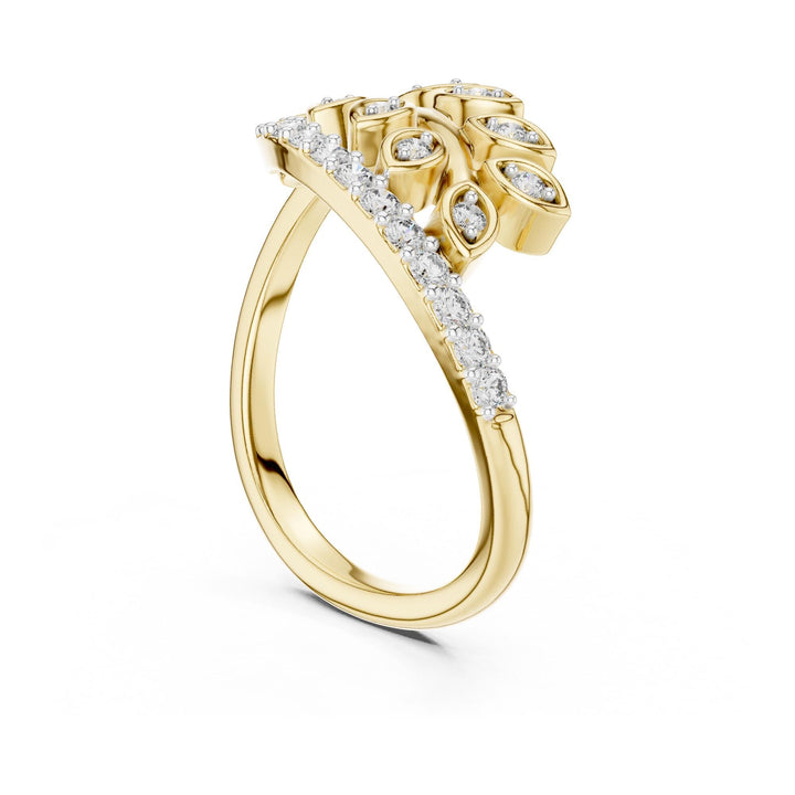 Round Cut Lab Grown Diamond Half Eternity Band, 0.27ct Total, Solid Gold