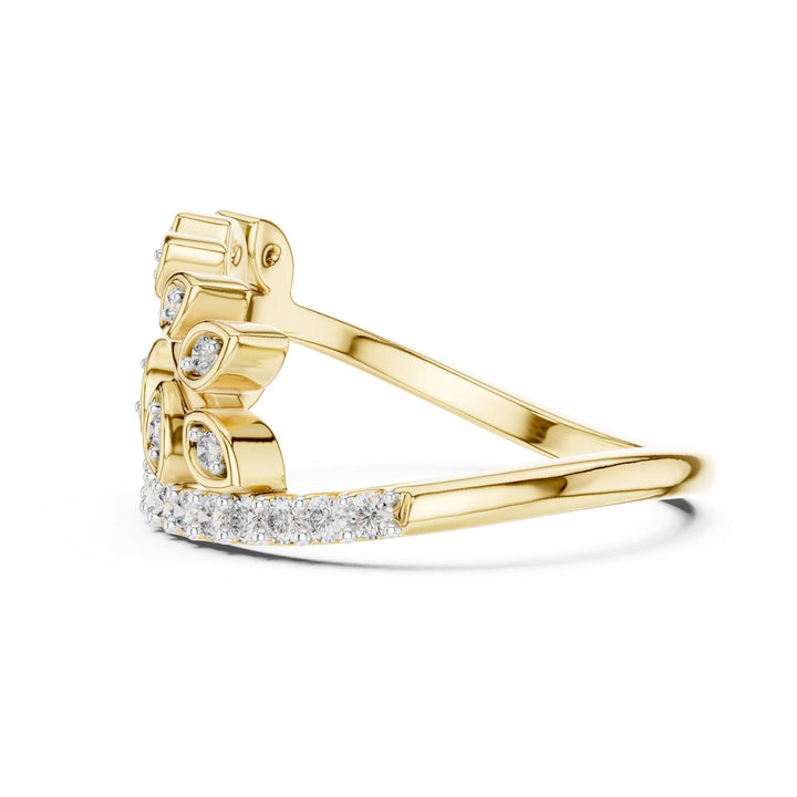 Round Cut Lab Grown Diamond Half Eternity Band, 0.27ct Total, Solid Gold