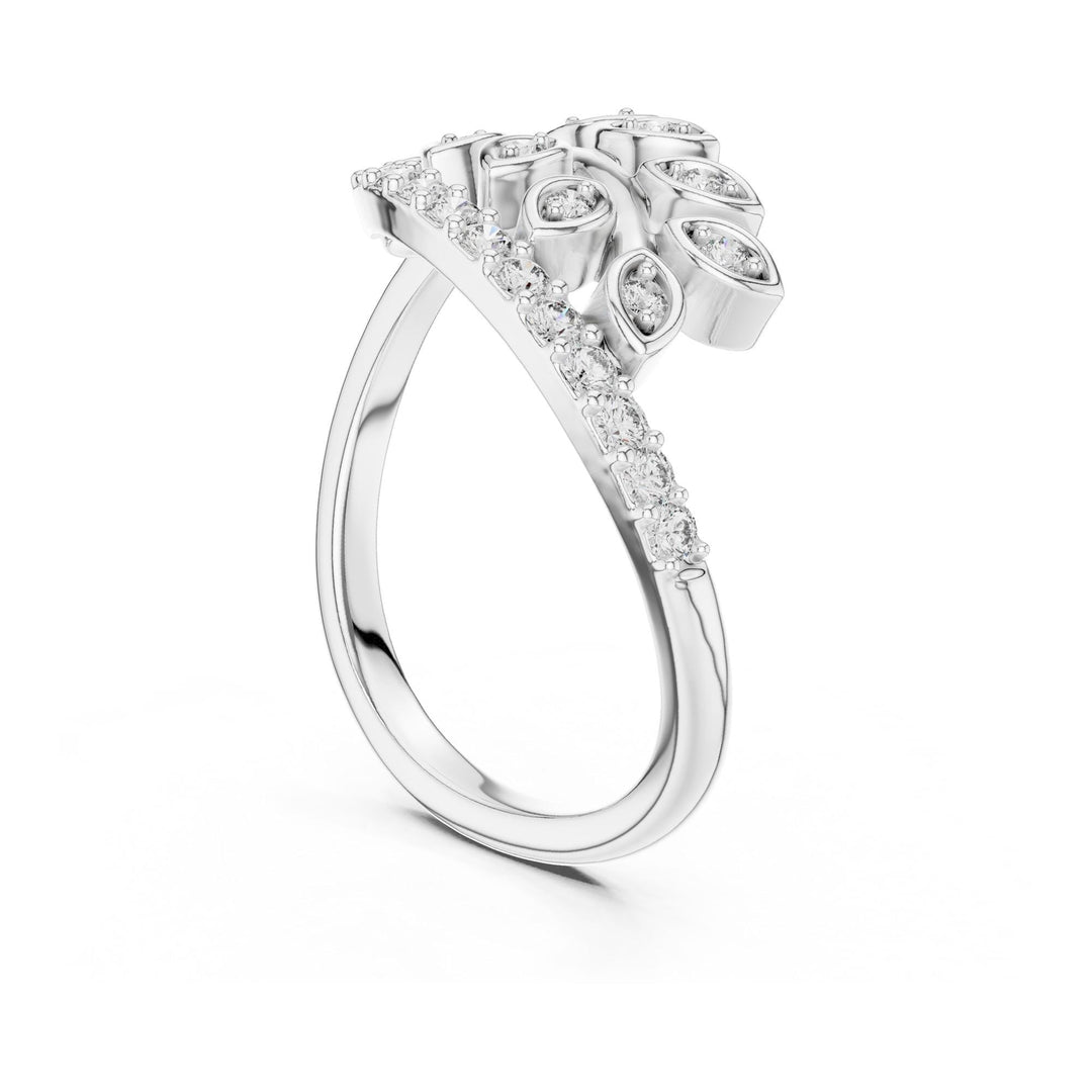 Round Cut Lab Grown Diamond Half Eternity Band, 0.27ct Total, Solid Gold