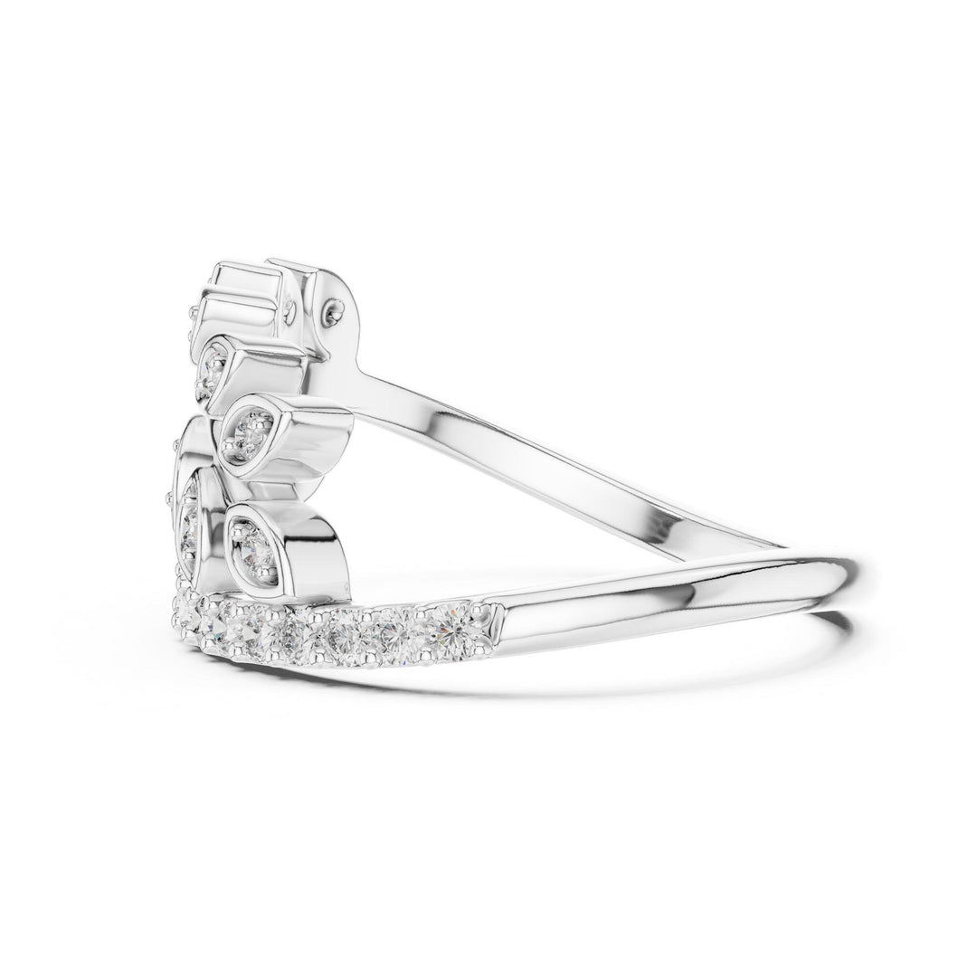 Round Cut Lab Grown Diamond Half Eternity Band, 0.27ct Total, Solid Gold
