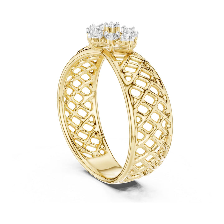 Round Cut Lab Grown Diamond Cluster Ring, 0.11ct Total, Solid Gold