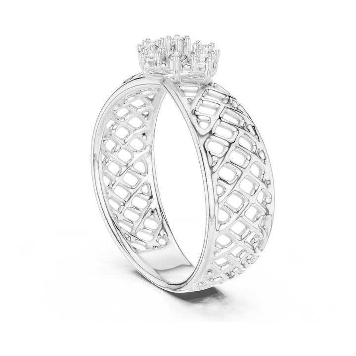 Round Cut Lab Grown Diamond Cluster Ring, 0.11ct Total, Solid Gold