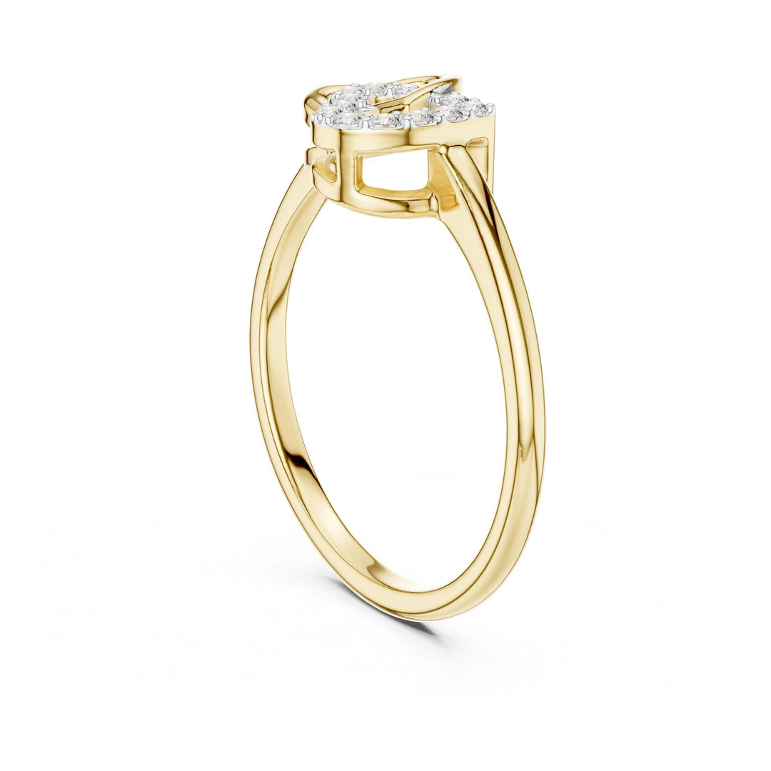 Round Cut Lab Grown Diamond Cluster Ring, 0.09ct Total, Solid Gold
