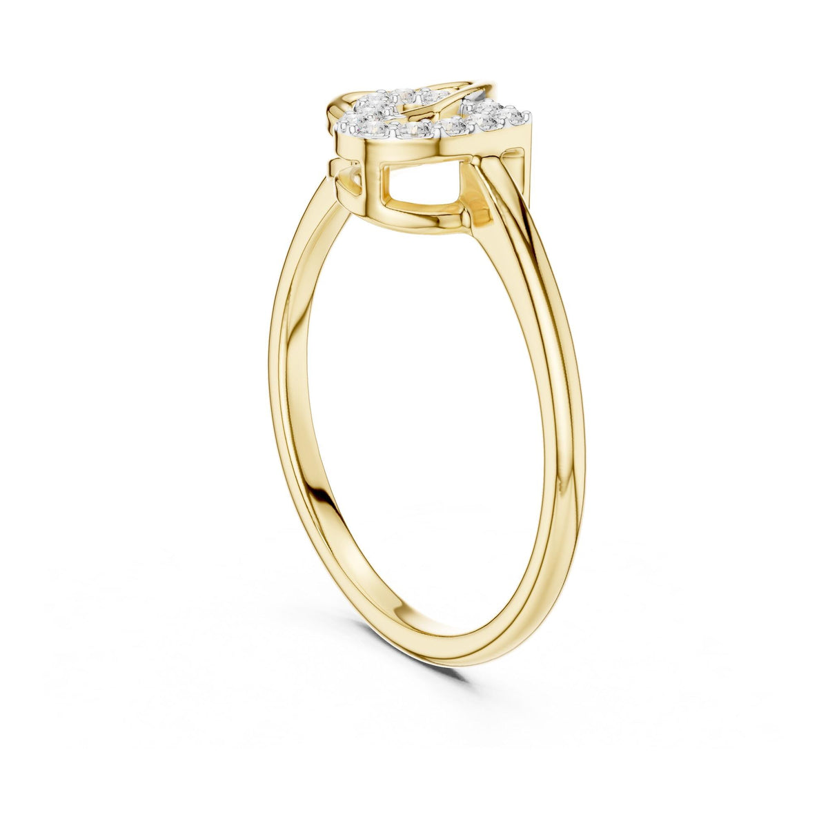 Round Cut Lab Grown Diamond Cluster Ring, 0.09ct Total, Solid Gold