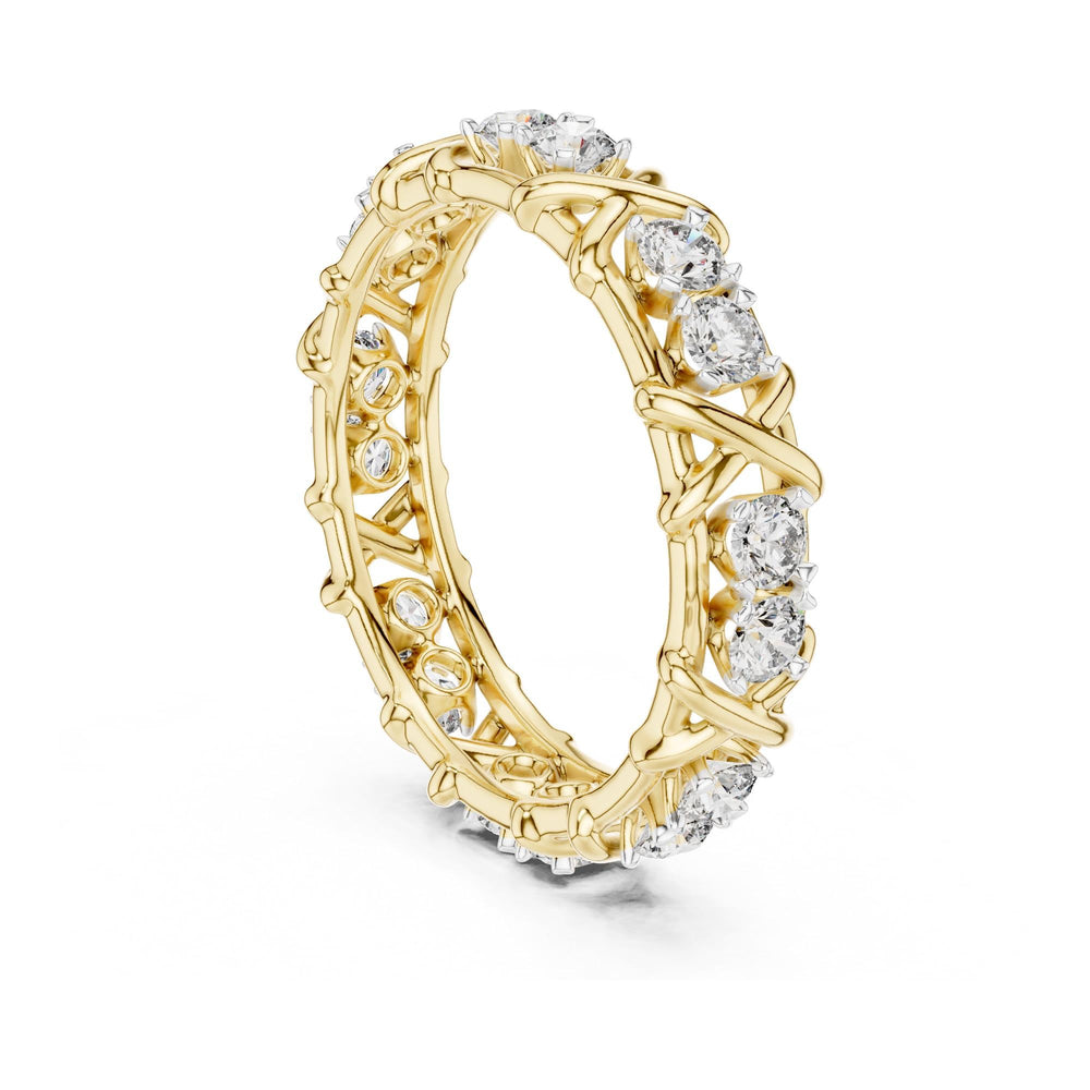 Round Cut Lab Grown Diamond Full Eternity Band, 1.04ct Total, Solid Gold