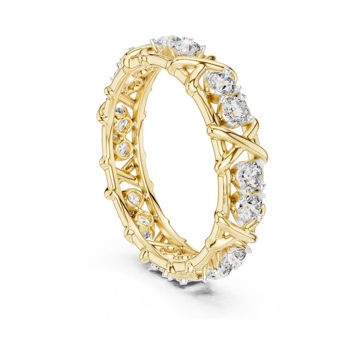 Round Cut Lab Grown Diamond Full Eternity Band, 1.04ct Total, Solid Gold