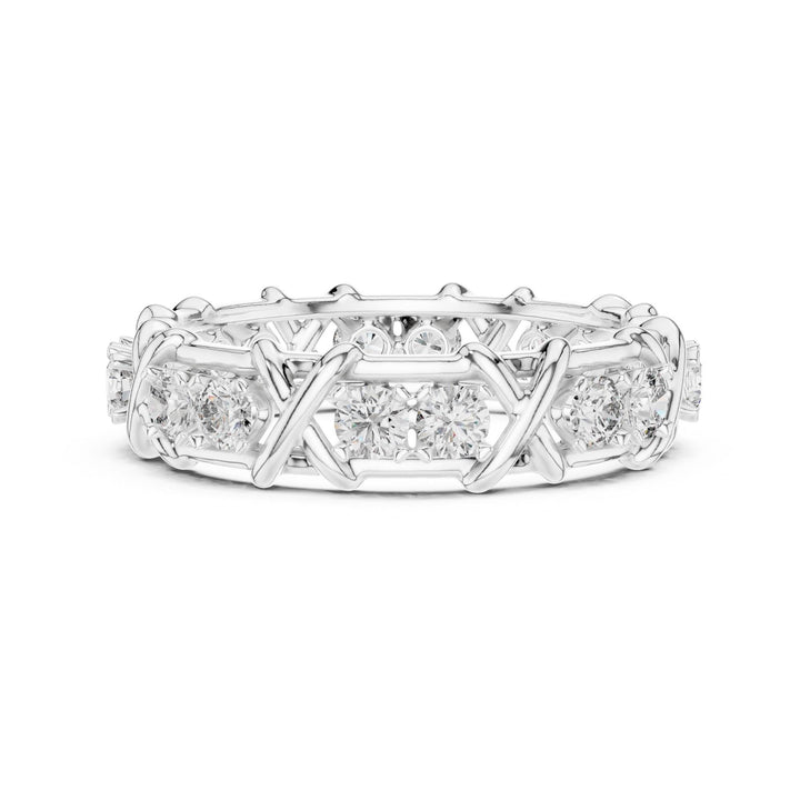 Round Cut Lab Grown Diamond Full Eternity Band, 1.04ct Total, Solid Gold