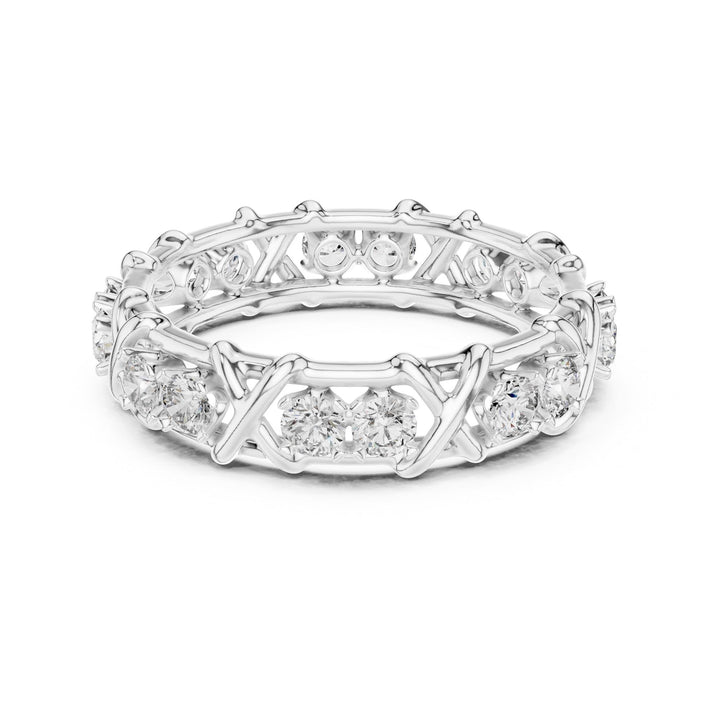 Round Cut Lab Grown Diamond Full Eternity Band, 1.04ct Total, Solid Gold