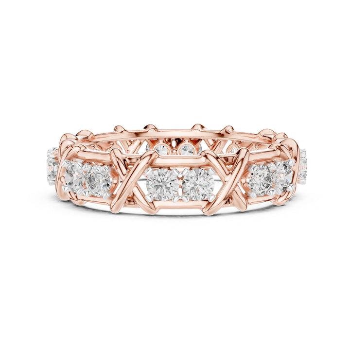 Round Cut Lab Grown Diamond Full Eternity Band, 1.04ct Total, Solid Gold