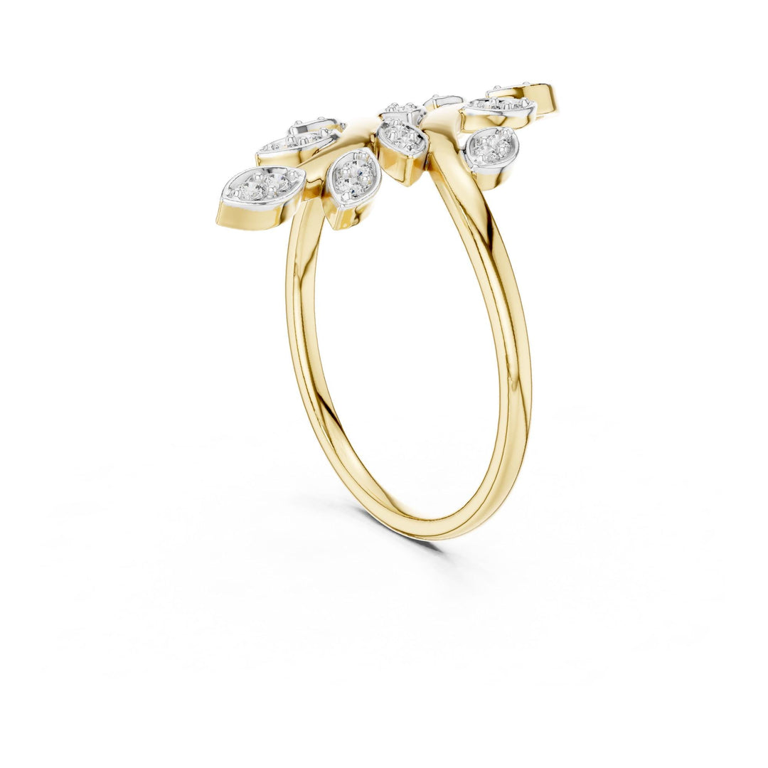 Round Cut Lab Grown Diamond Cluster Ring, 0.16ct Total, Solid Gold