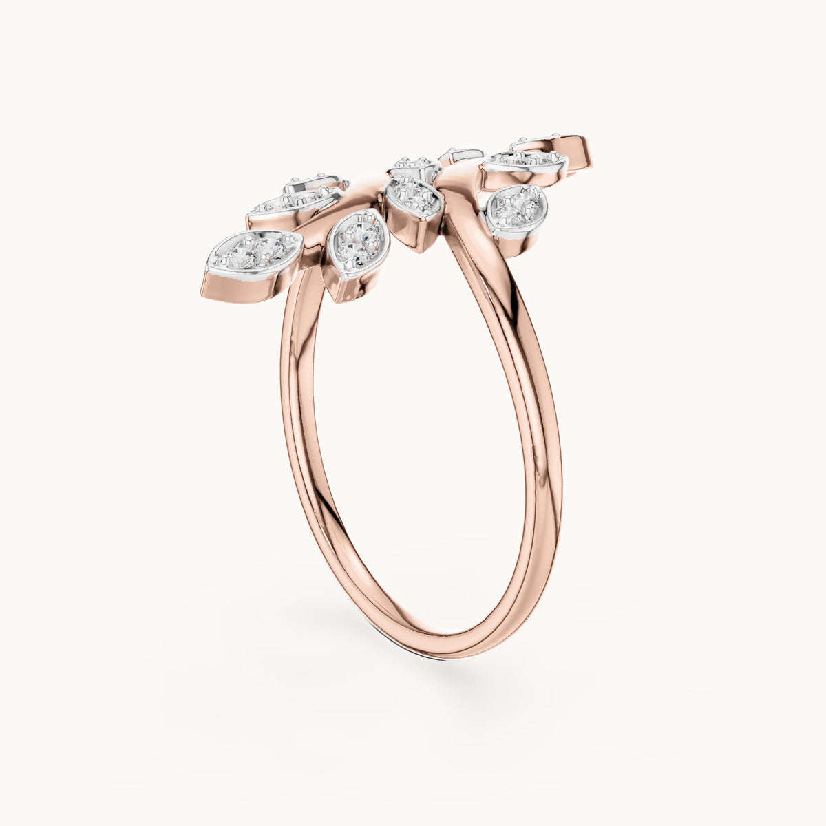 Round Cut Lab Grown Diamond Cluster Ring, 0.16ct Total, Solid Gold