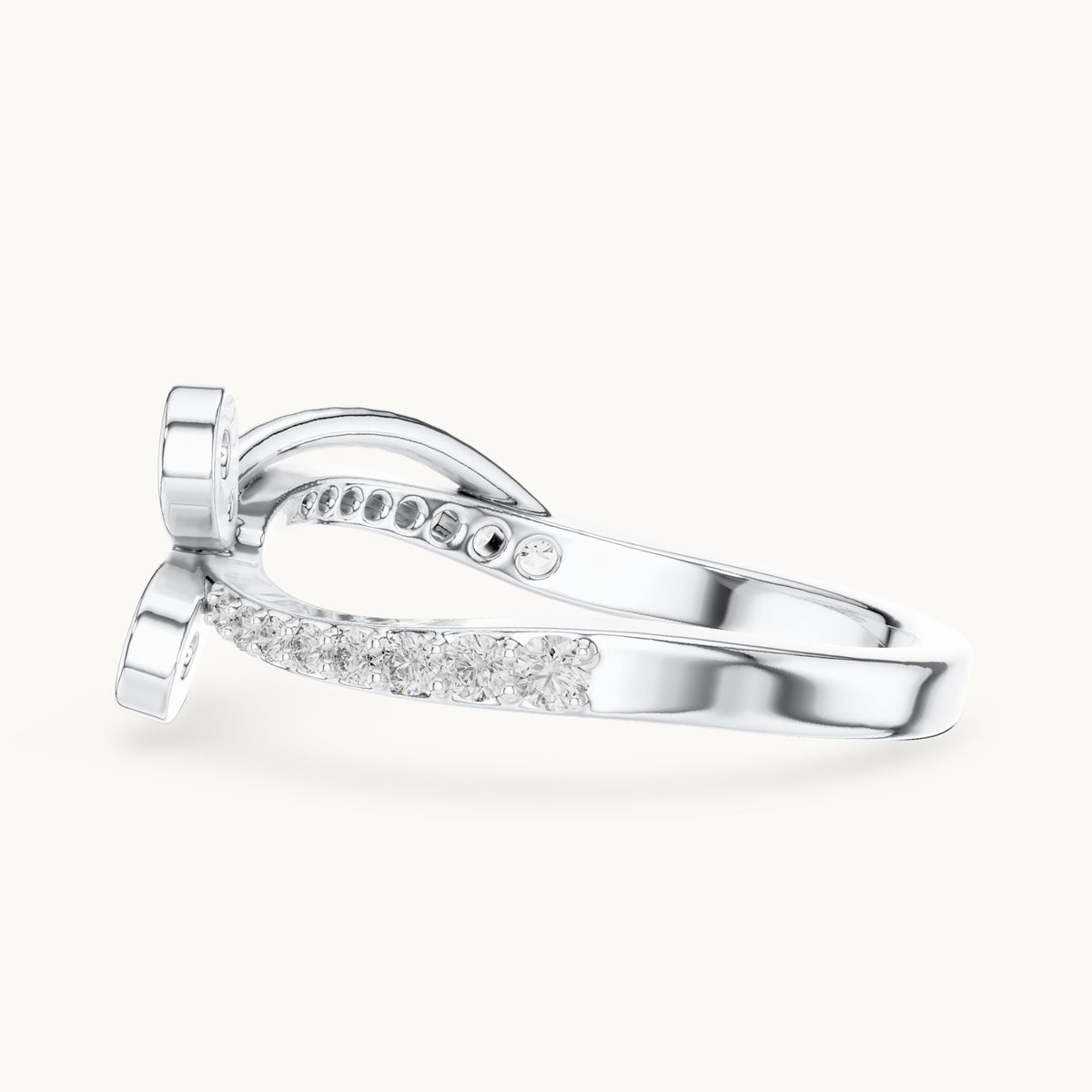 Round cut lab-grown diamond half eternity band, 0.35 CT TW, solid gold, view 5