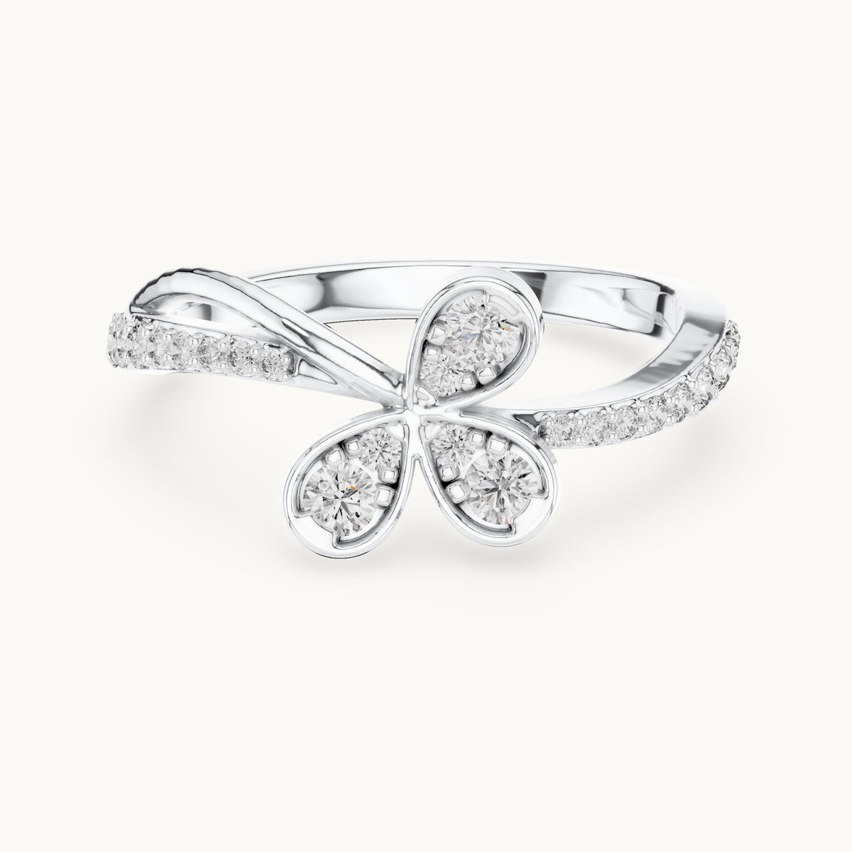 Round cut lab-grown diamond half eternity band, 0.35 CT TW, solid gold, view 6