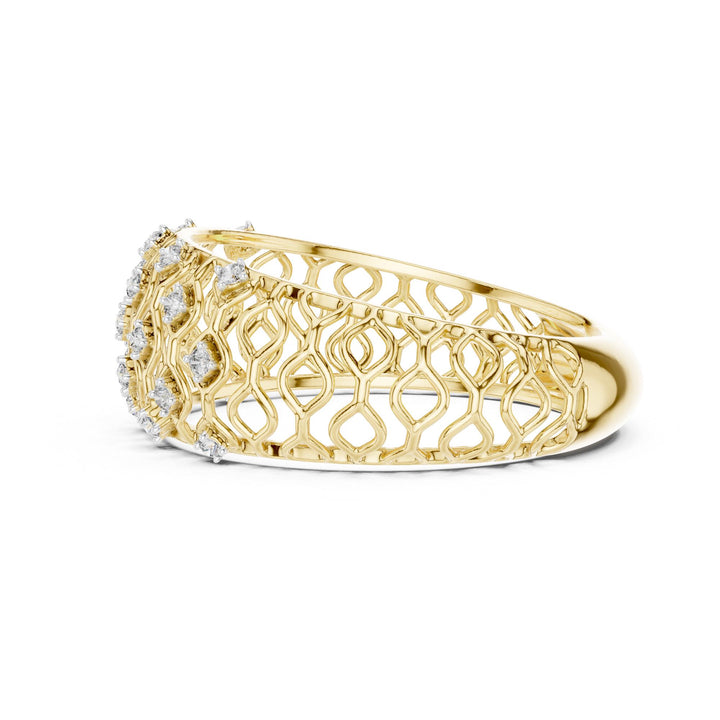Round Cut Lab Grown Diamond Half Eternity Band, 0.14ct Total, Solid Gold