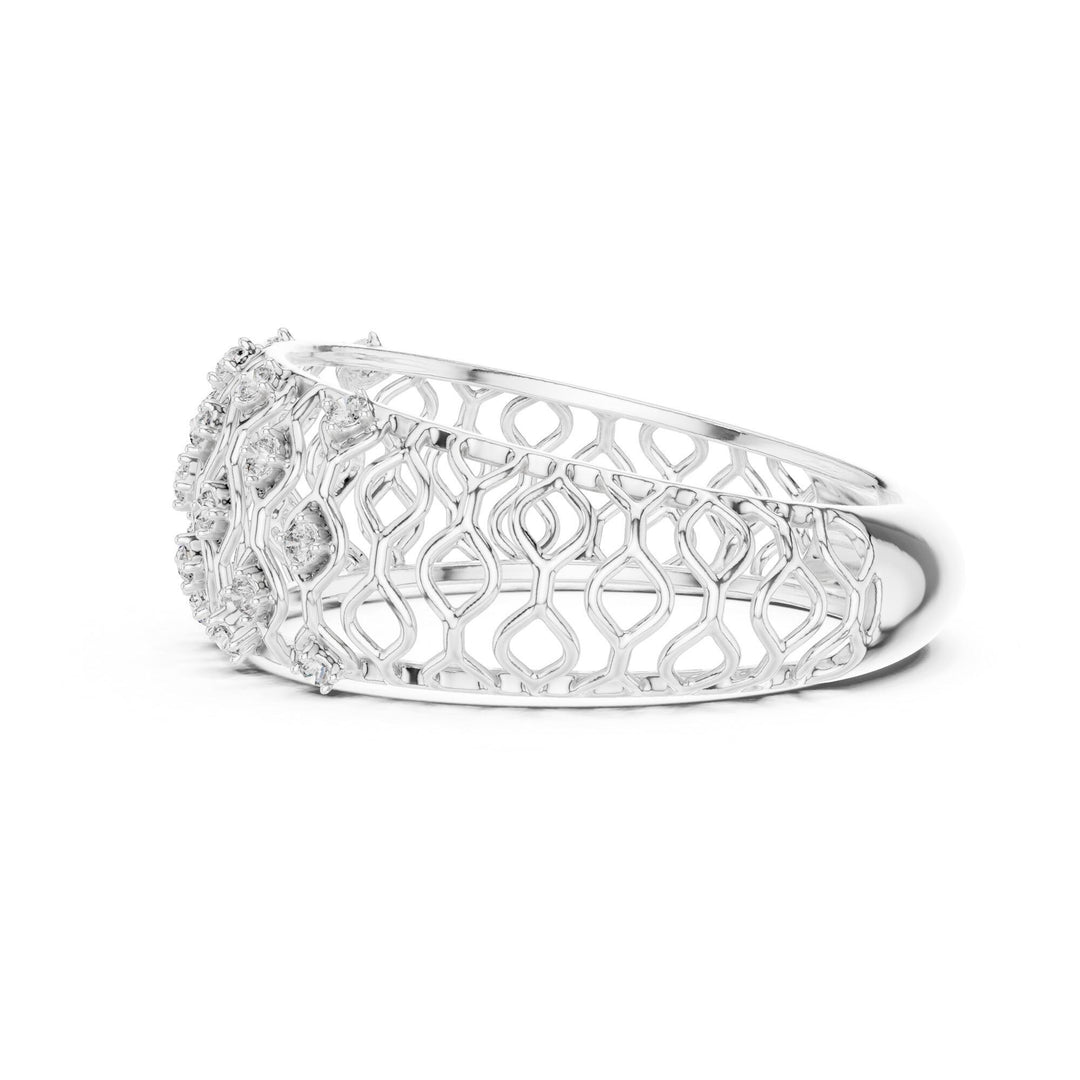Round Cut Lab Grown Diamond Half Eternity Band, 0.14ct Total, Solid Gold