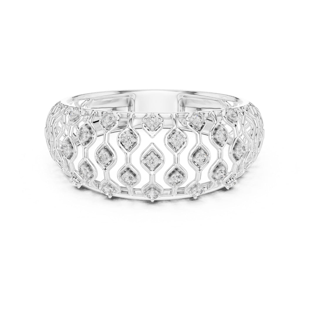 Round Cut Lab Grown Diamond Half Eternity Band, 0.14ct Total, Solid Gold