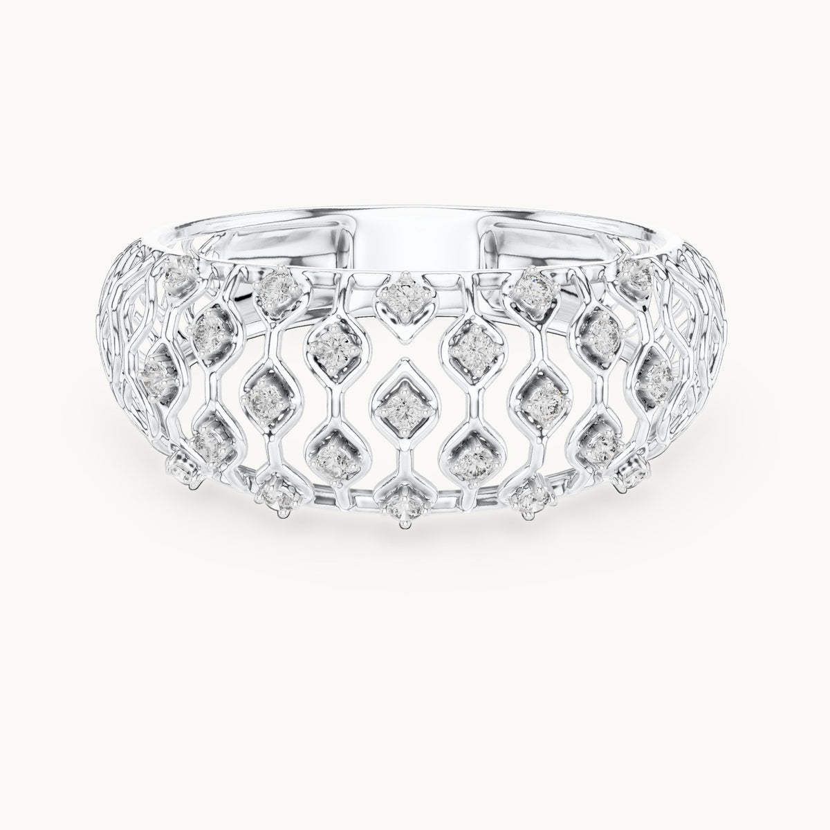 Round cut lab-grown diamond half eternity band, 0.14 CT TW, solid gold, view 6