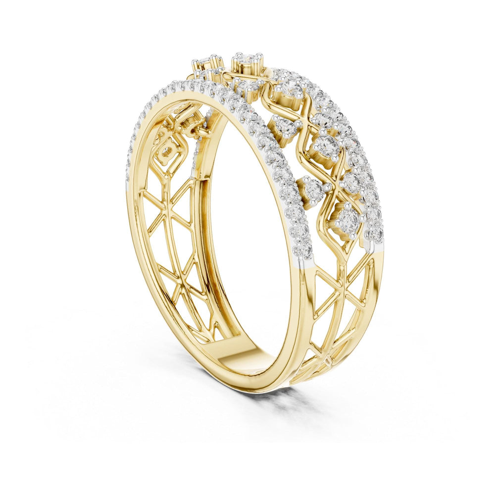 Round Cut Lab Grown Diamond Half Eternity Band, 0.47ct Total, Solid Gold