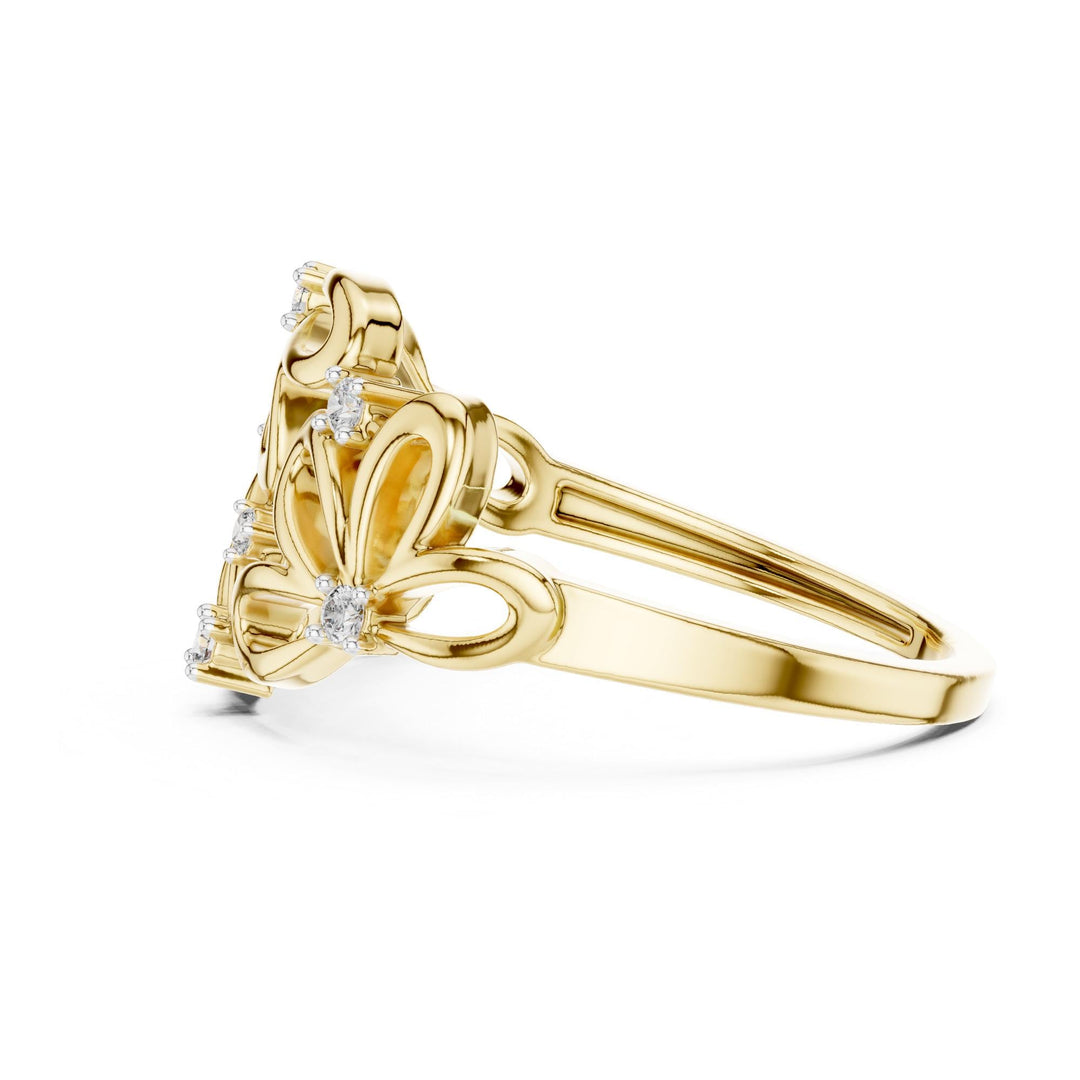 Round Cut Lab Grown Diamond Half Eternity Band, 0.09ct Total, Solid Gold