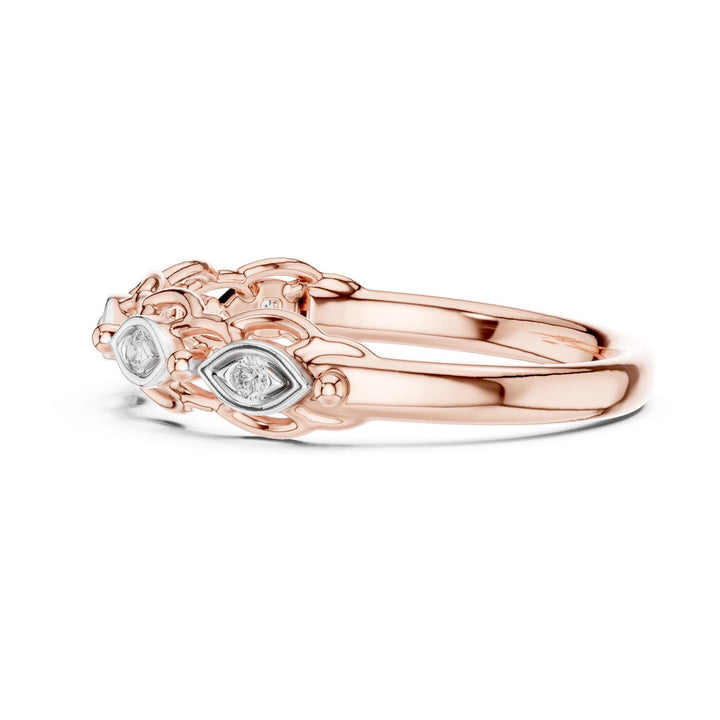 Round Cut Lab Grown Diamond Half Eternity Band, 0.06ct Total, Solid Gold