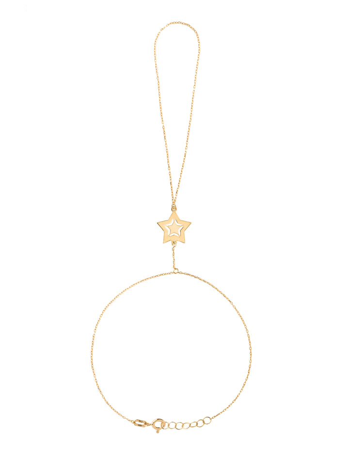 18K GOLD UNO STAR HAND CHAIN