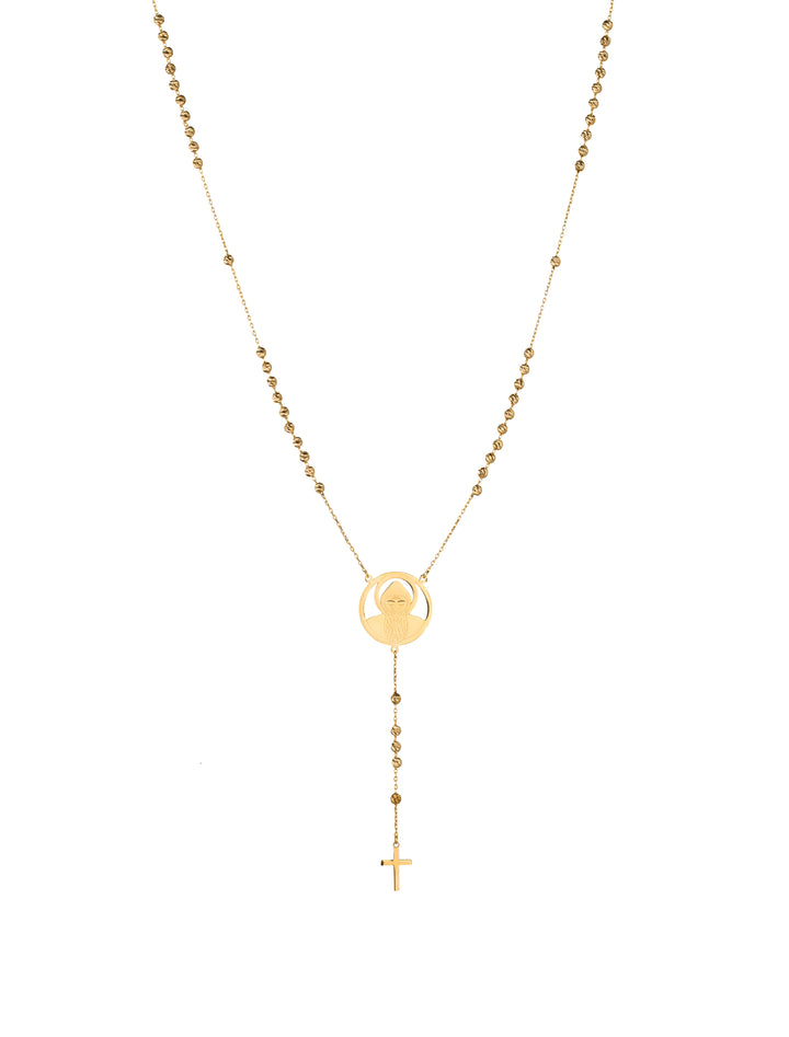 18K GOLD ST CHARBEL ROSARY NECKLACE