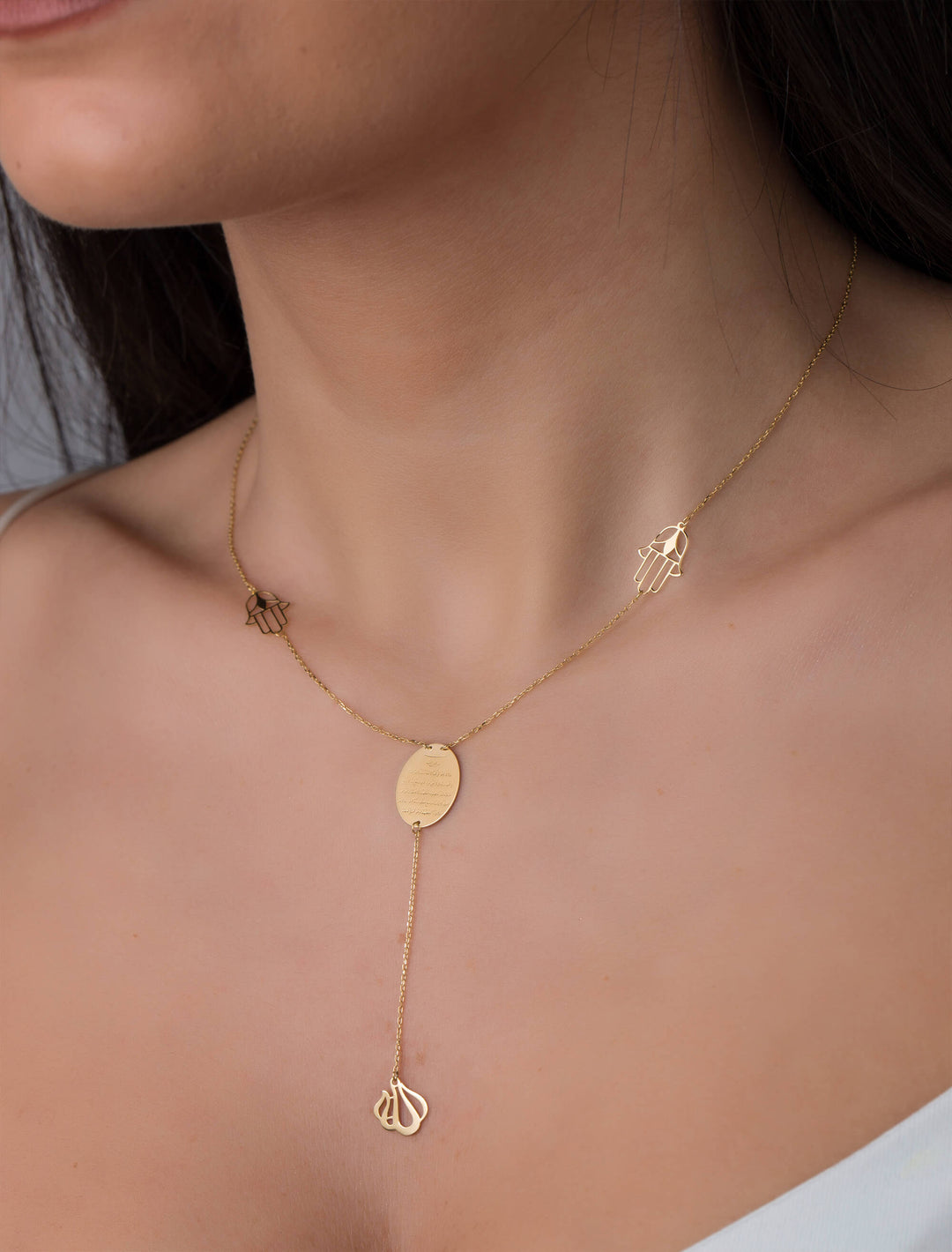 18K GOLD FAITH ROSARY NECKLACE