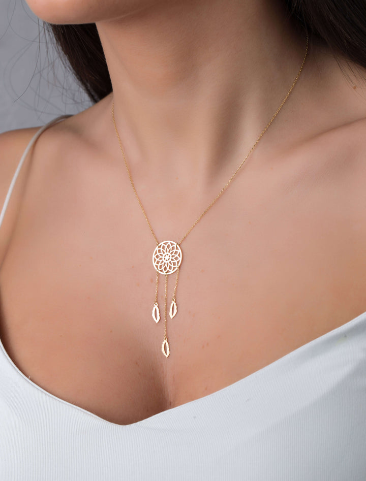 18K GOLD DREAM CATCHER NECKLACE