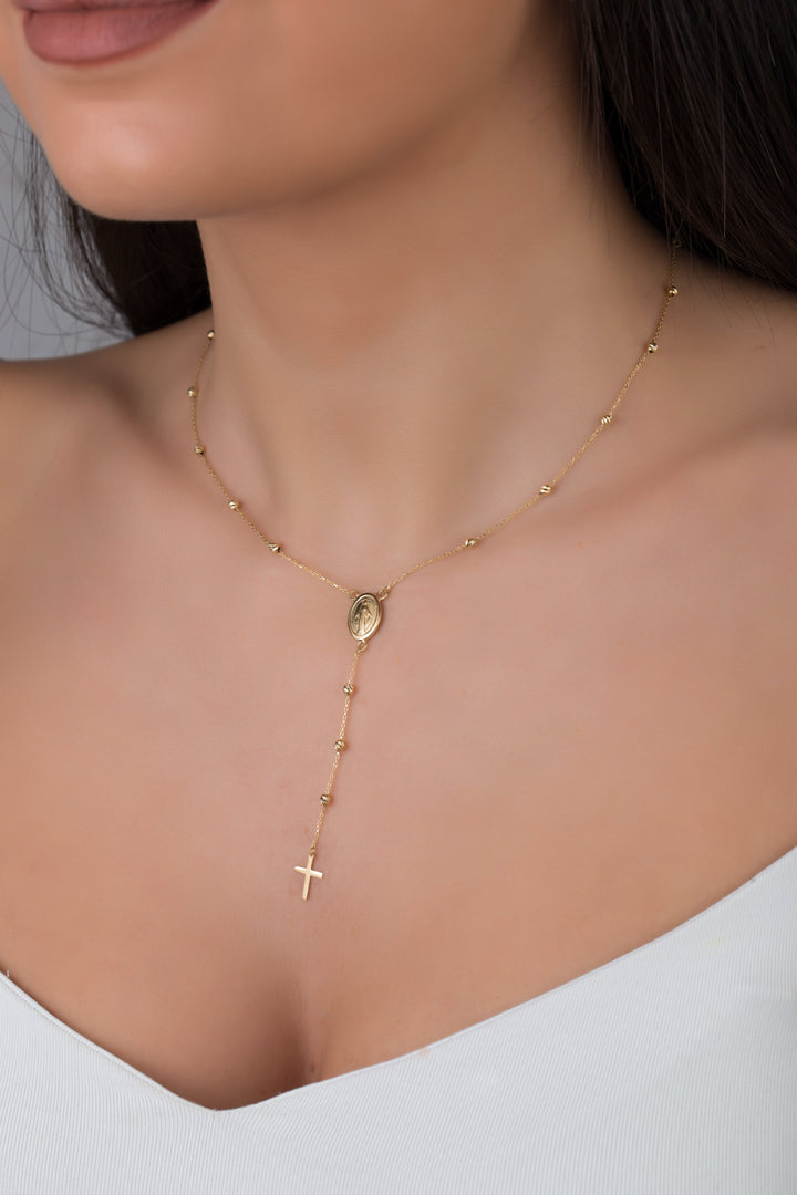 18K GOLD ICONIC ROSARY NECKLACE