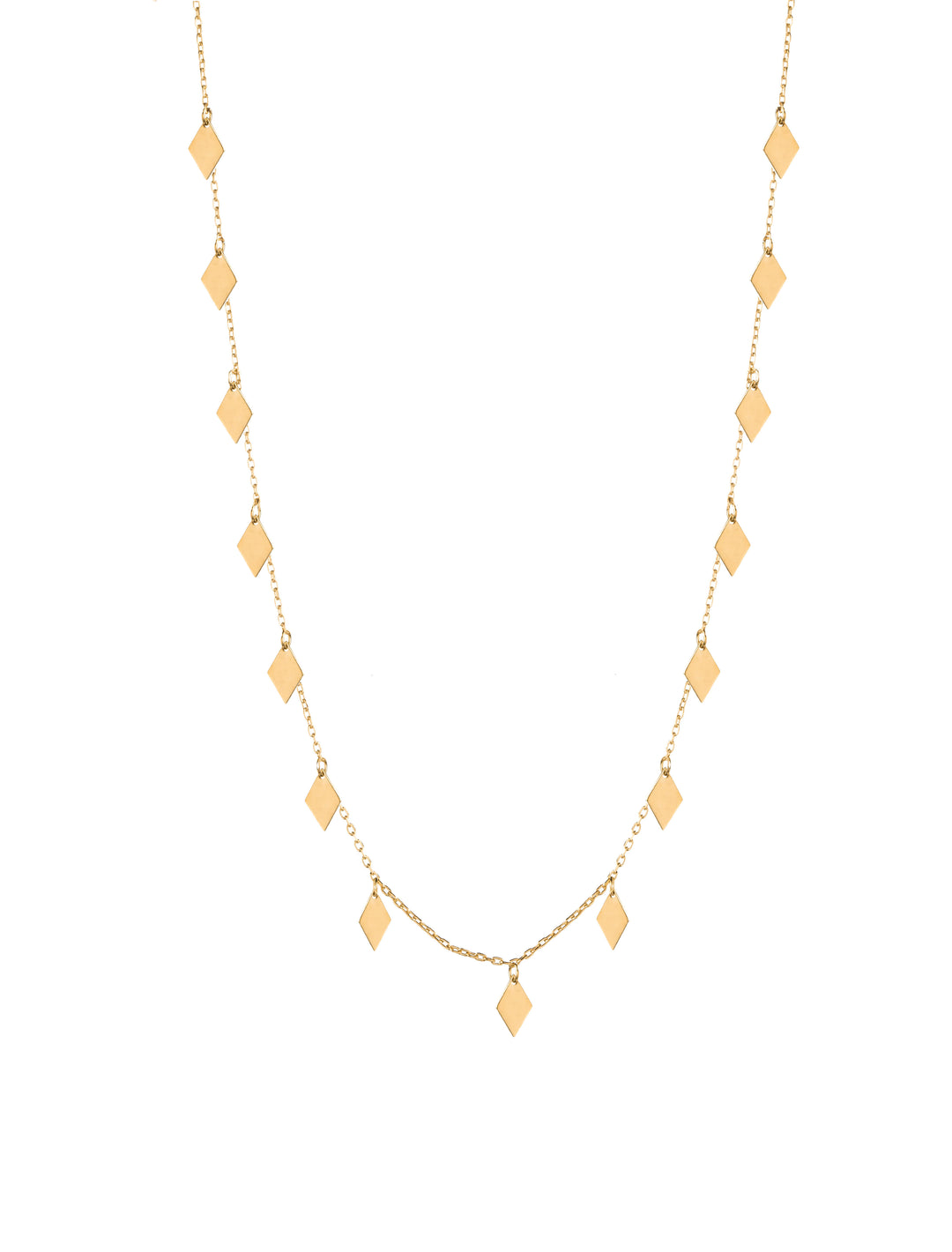 18K GOLD DANGLING LOZENGE NECKLACE