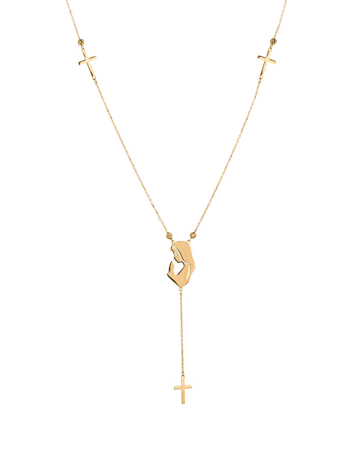 18K GOLD SOLID ROSARY NECKLACE