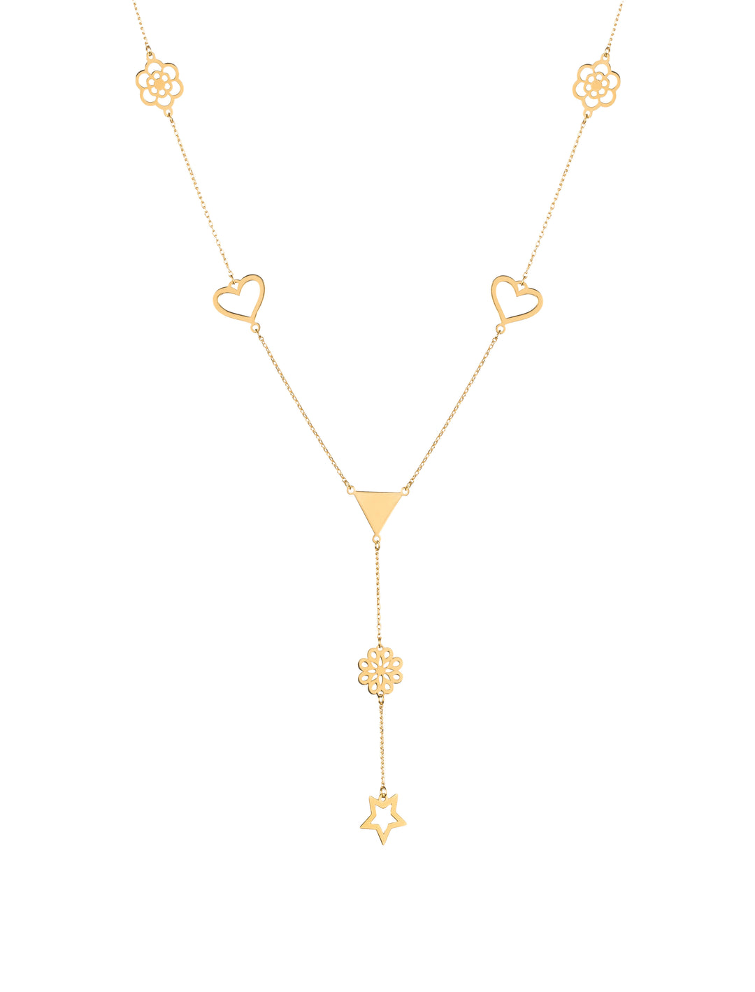 18K GOLD CHARM DROP NECKLACE