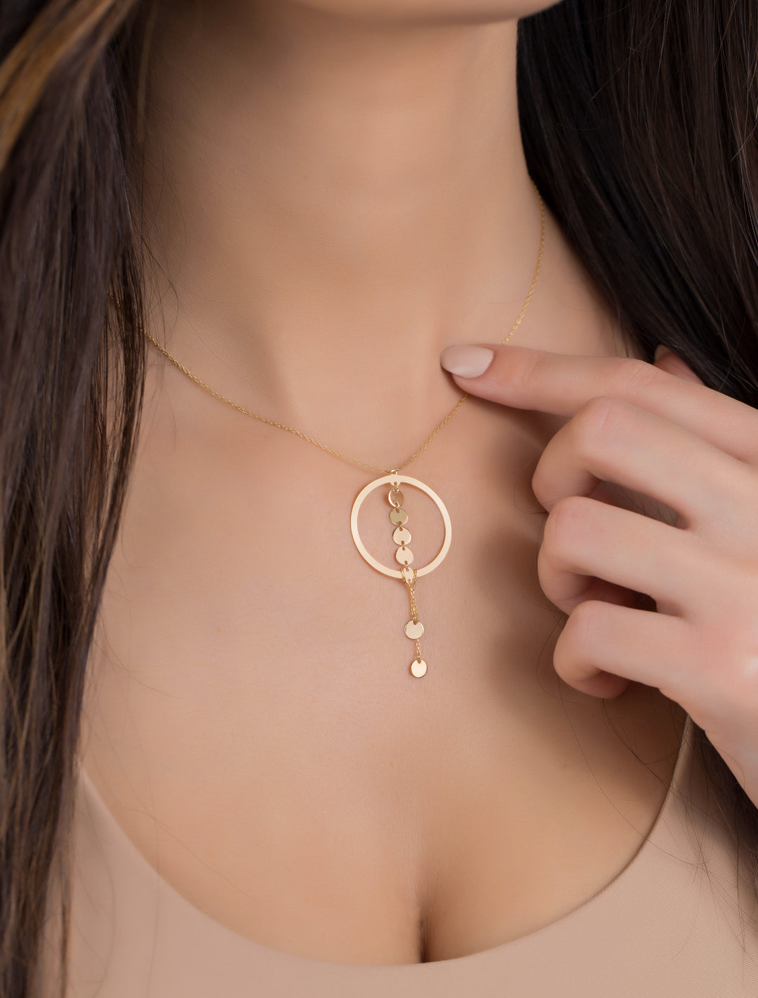 18K GOLD CIRCLE LUSH NECKLACE