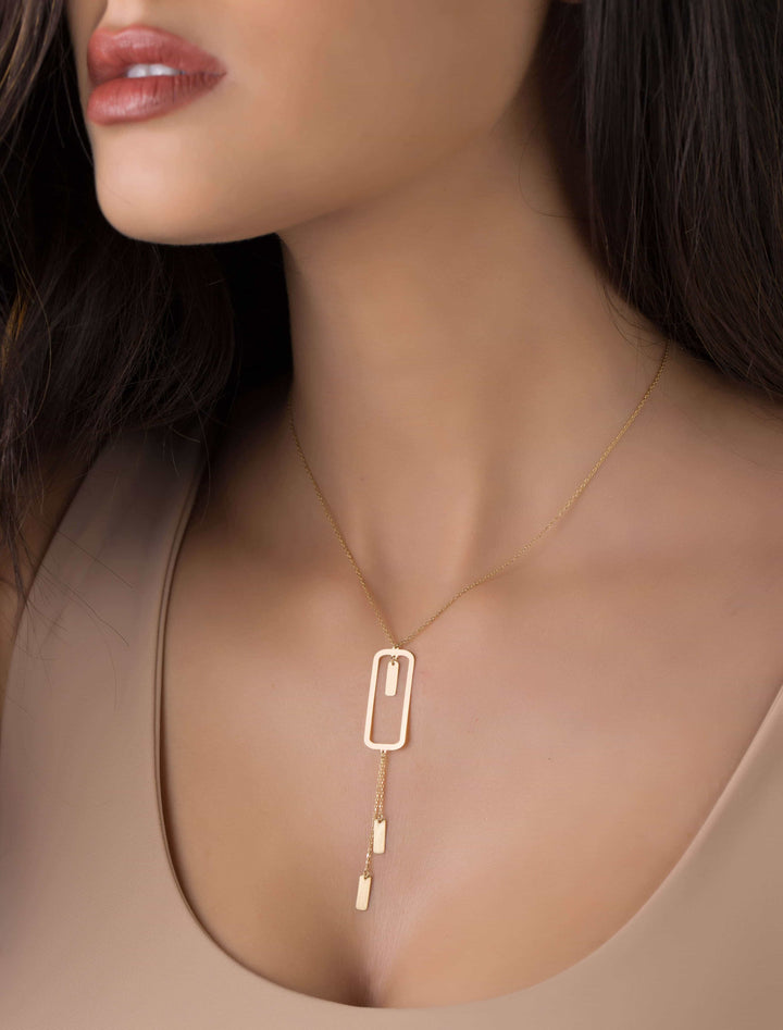 18K GOLD RECTANGLE LUSH NECKLACE