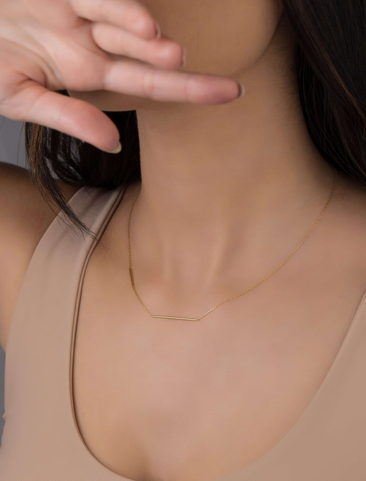 18K GOLD DOUBLE LINE NECKLACE