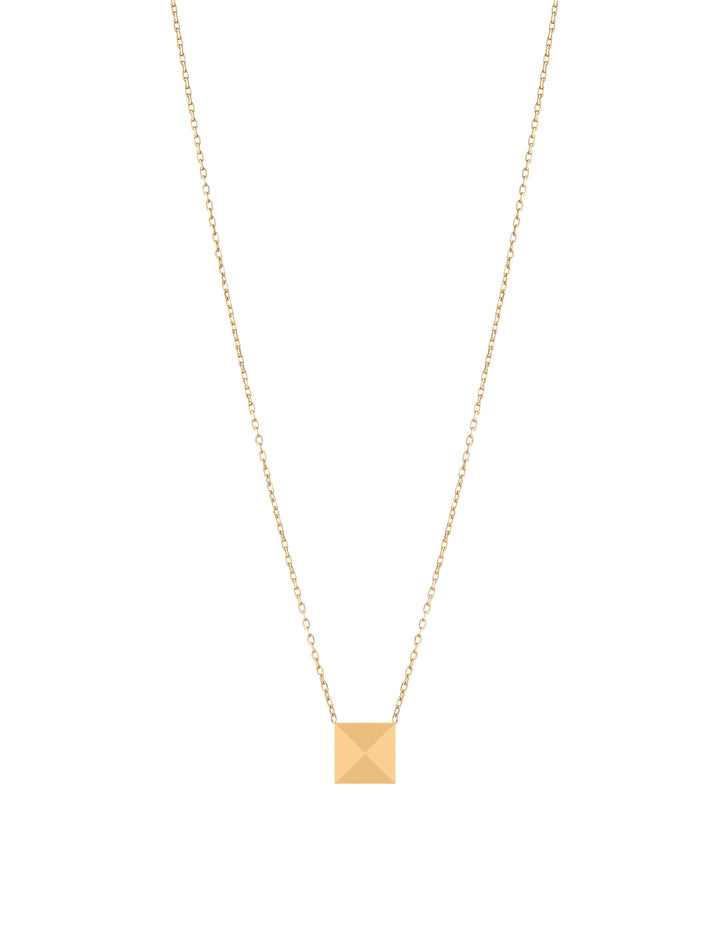 18K GOLD PYRAMID STUD NECKLACE