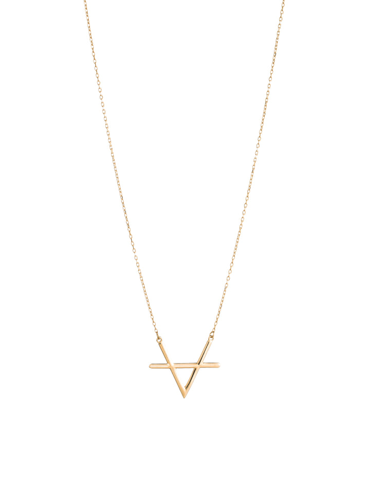 18K GOLD V BAR NECKLACE