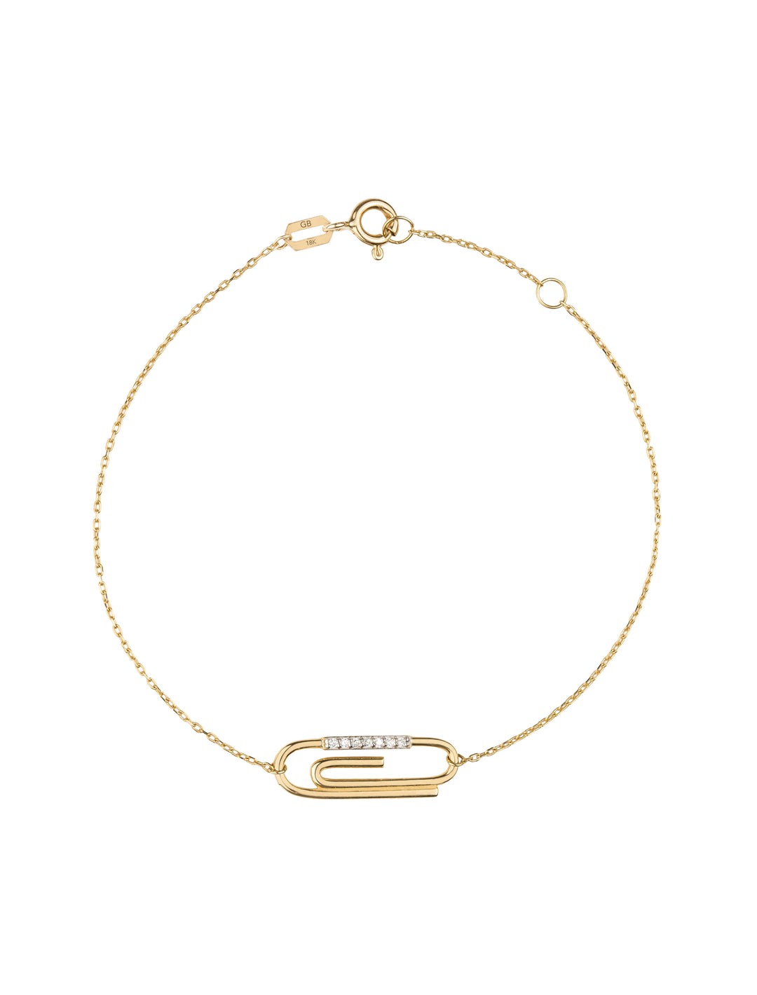 18K GOLD SPARKLING PAPER CLIP BRACELET