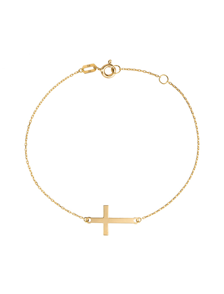 18K GOLD CROSS BRACELET