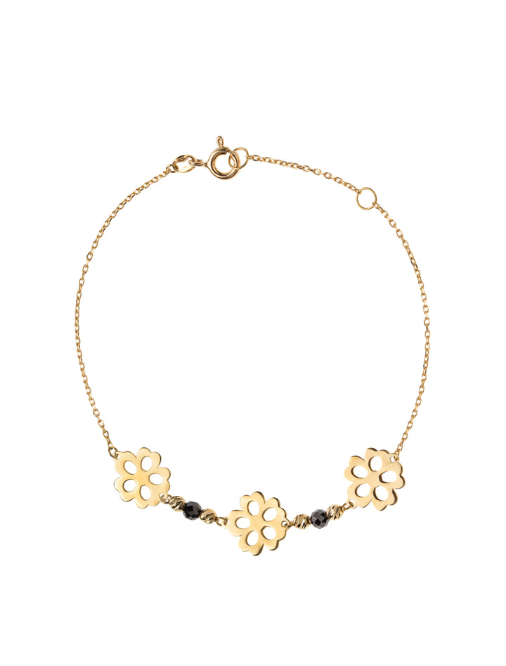 18K GOLD BLOOMING FLOWERS BRACELET