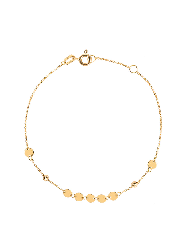 18K GOLD TINY GYPSY DISKS BRACELET