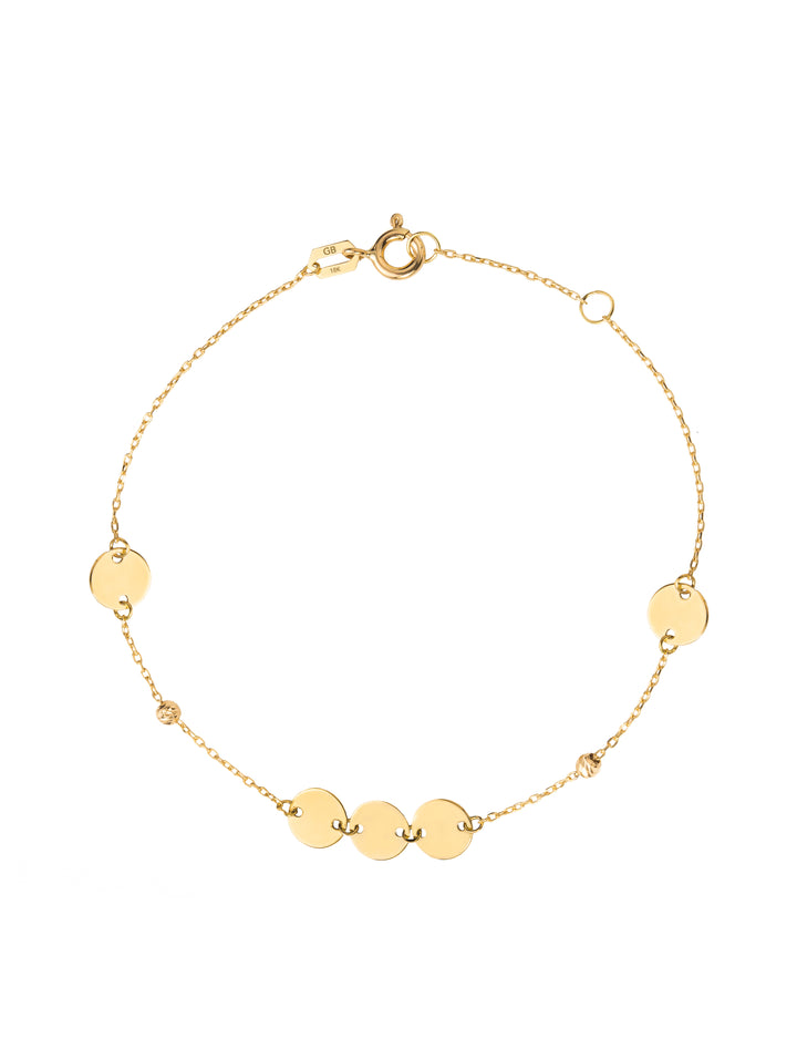 18K GOLD GYPSY DISKS BRACELET