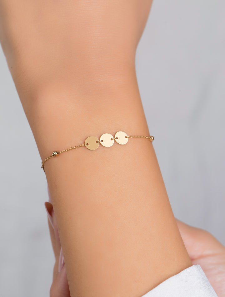 18K GOLD GYPSY DISKS BRACELET