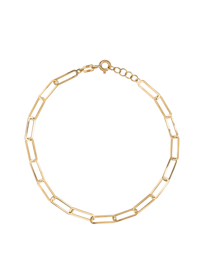 18K GOLD PLAIN PAPER CLIP BRACELET