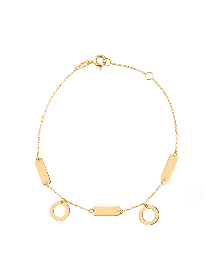 18K GOLD DUO SHAPES BRACELET