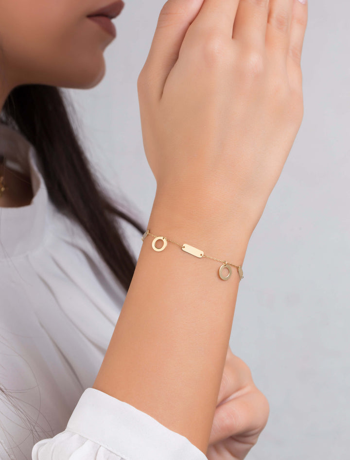 18K GOLD DUO SHAPES BRACELET